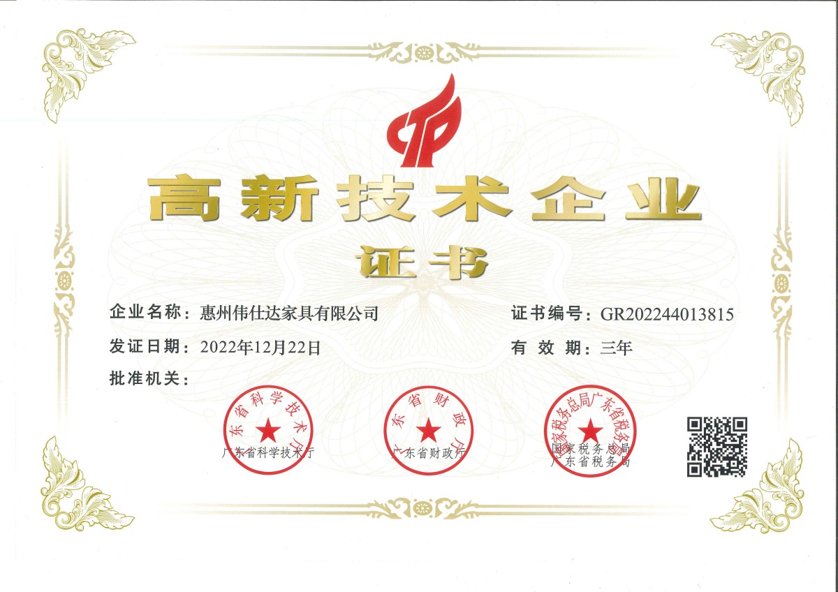 High-tech Enterprise Certificate